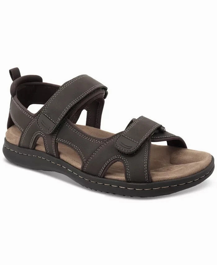 Club Room Douglas Men  Brown Stitching Detail Adjustable Strap Sandal ZPO3807 Street Ready