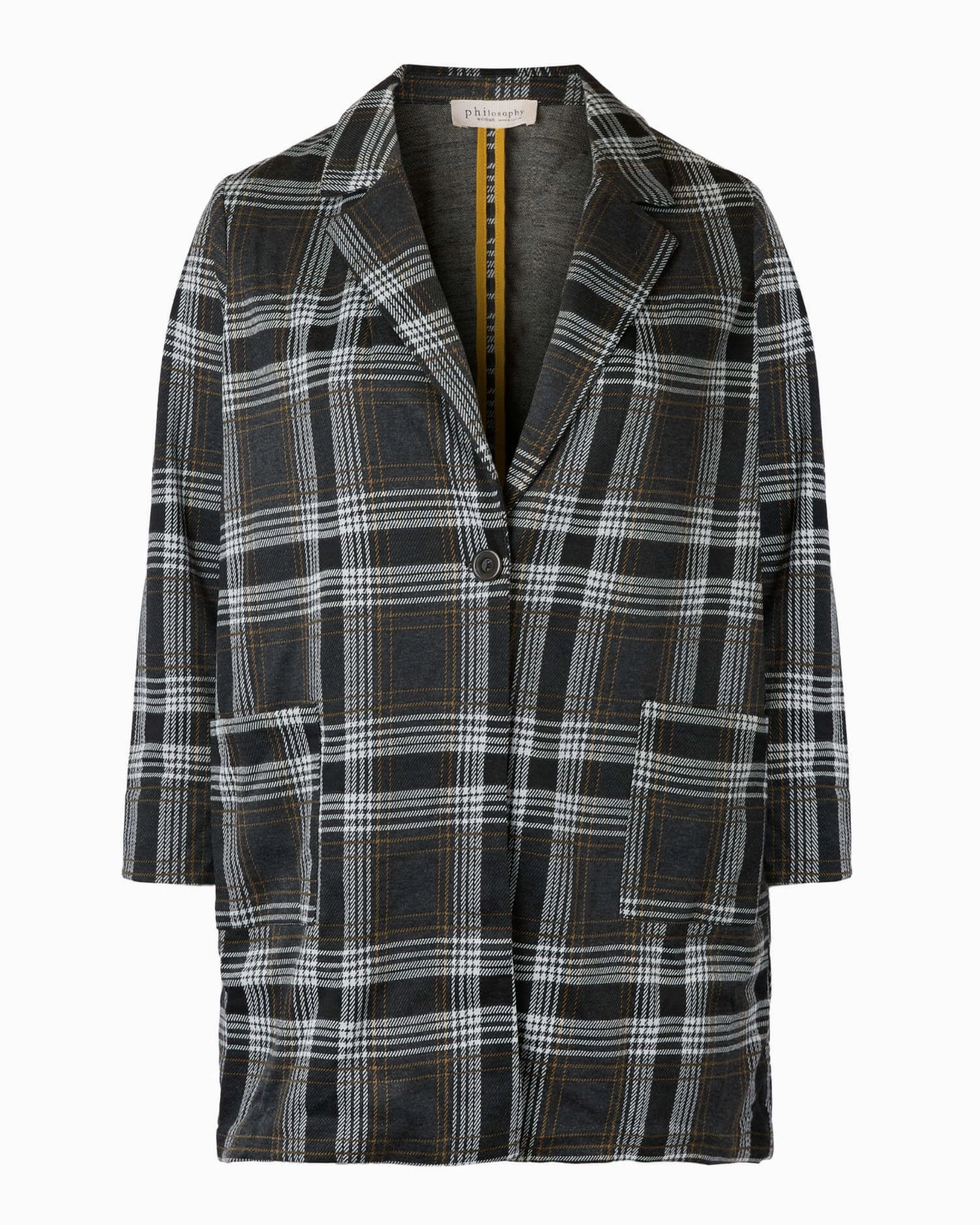 Seona Lapel Collar Coat | Black / Charcoal Grey Thermal Insulation Layer Moisture Wicking Liner