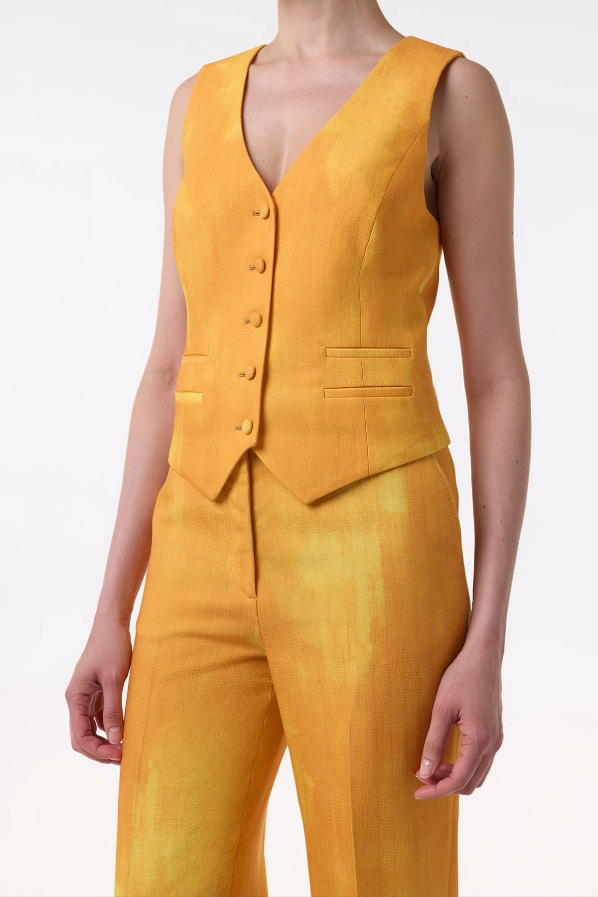 Coleridge Vest in Cadmium Yellow Virgin Wool Chic Layers