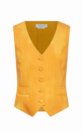 Timeless Professional Smart Comfort Coleridge Vest in Cadmium Yellow Virgin Wool