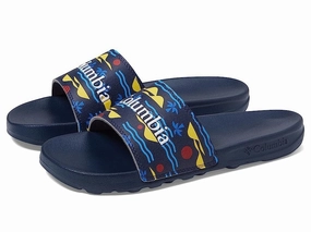 Columbia Hood River Sandals Kids Navy Comfort Round Toe Slip On Slide JOBB866 Toe Post Design