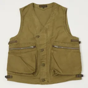 Freewheelers & Co 'Speed Engineer' Sleeveless Coat - Khaki Versatile Layering Weight Non Restrictive Armholes