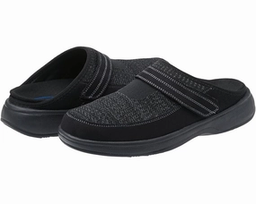 Indoor Orthofeet Hudson Slippers Men's US 12 Black Comfort Adjustable Strap ZPO3686