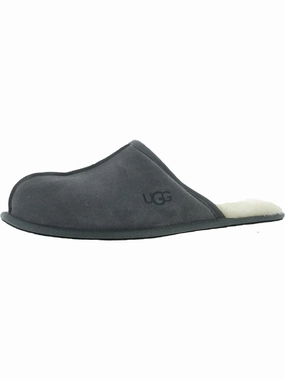 Breathable Ventilation Scuff Mens Suede Slip On Scuff Slippers