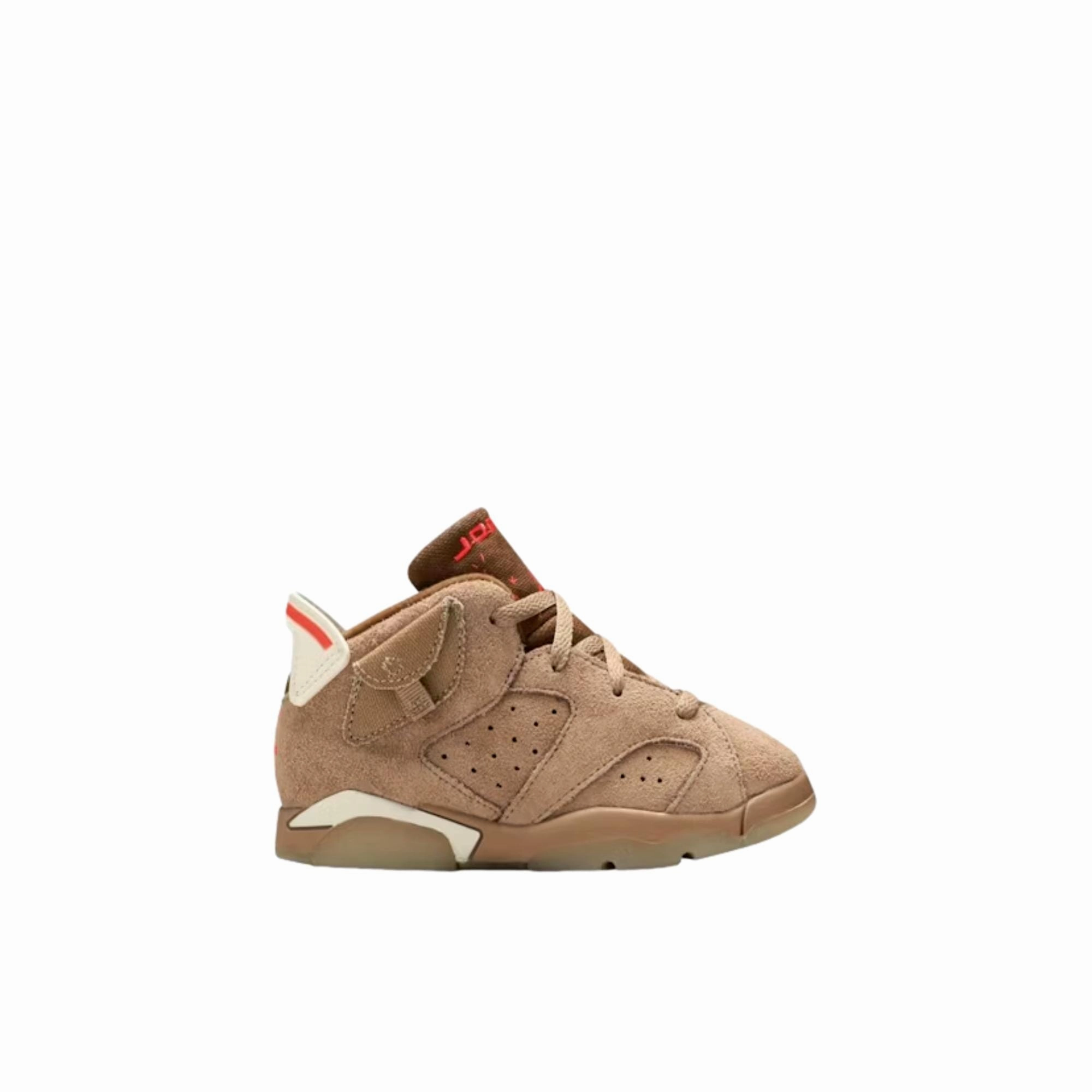 Nike Jordan 6 Retro SP British Khaki / Bright Crimson  DH0692-200 Toddler Flexible Cushion