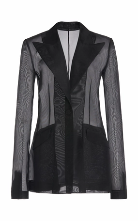 Leiva Sheer Blazer in Black Silk Organza Timeless Appearance Premium Wear