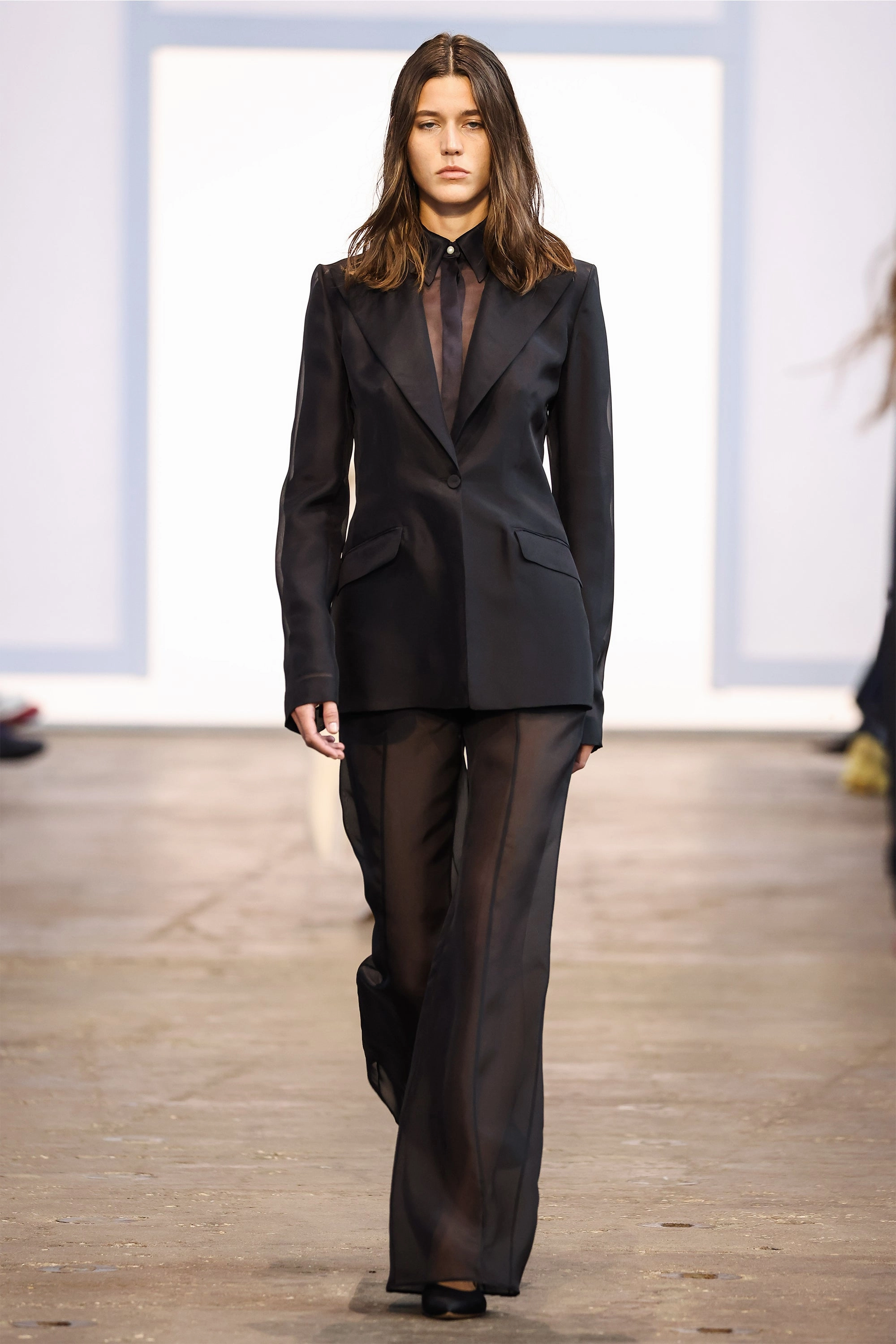 Leiva Sheer Blazer in Black Silk Organza Sophisticated Design