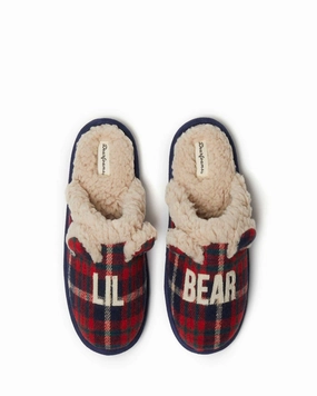 Dearfoams Kids Lil Bear Plaid Scuff House Slipper Easy Beach Slip Simple Comfort