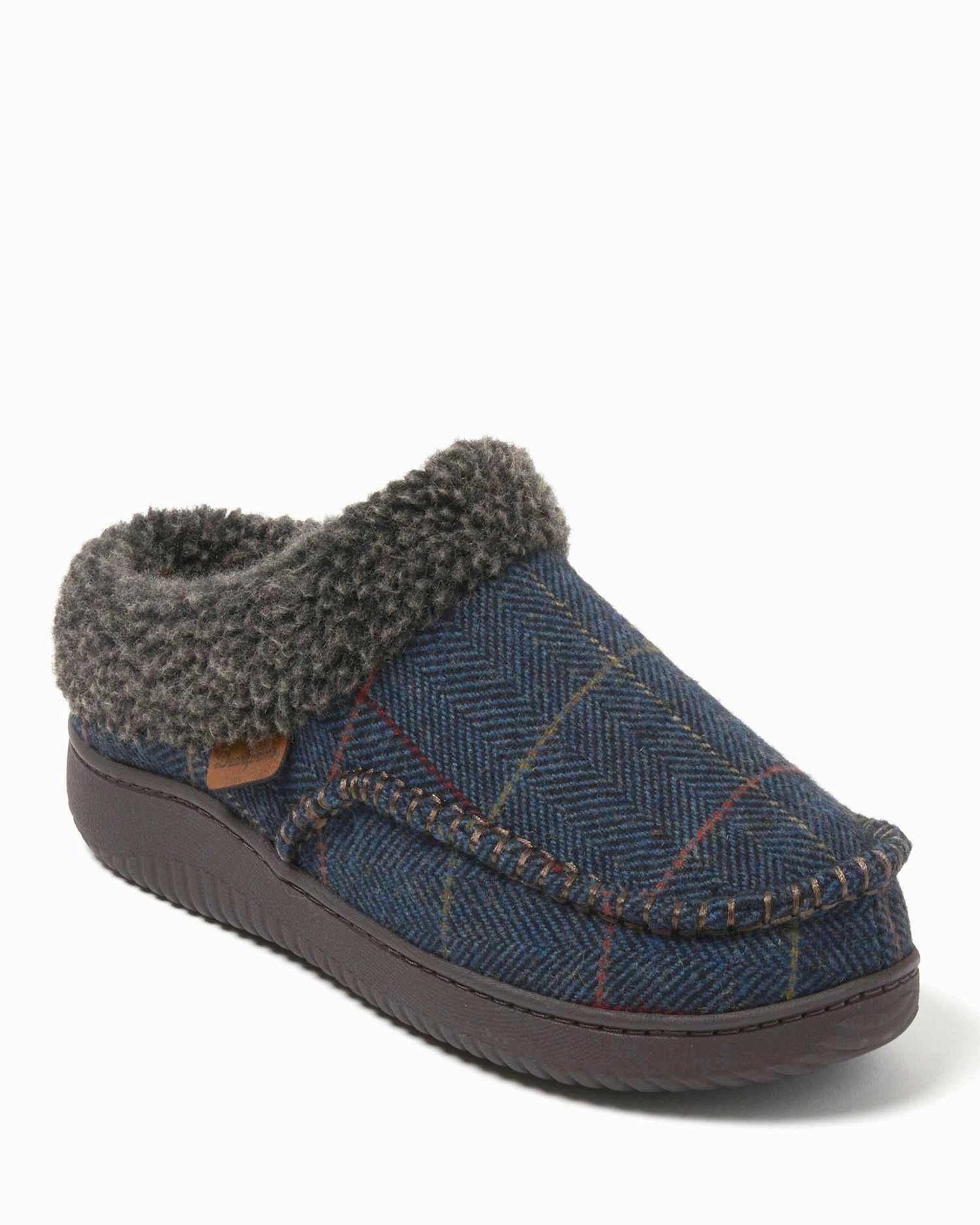 Open Toe Dearfoams Men's Marshall Microsuede Moccasin Toe Clog House Shoe Slipper