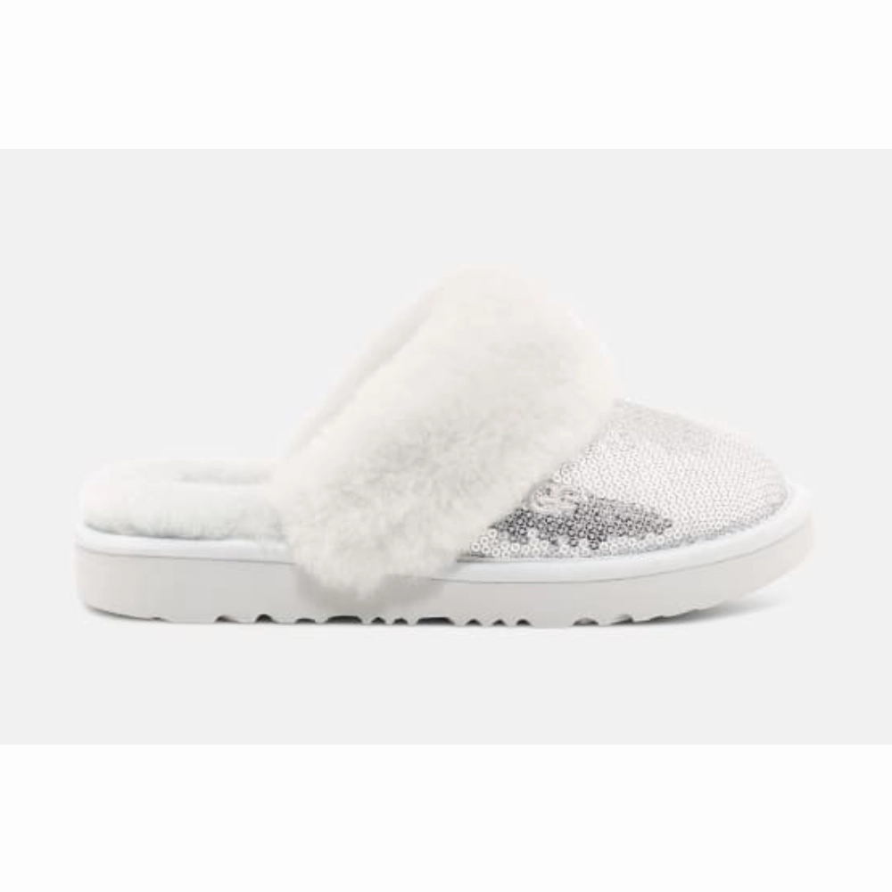 Chill Step UGG Cozy II Mirror Ball 1151772K-040 Youth  Mule Silver Slipper JOBB1728