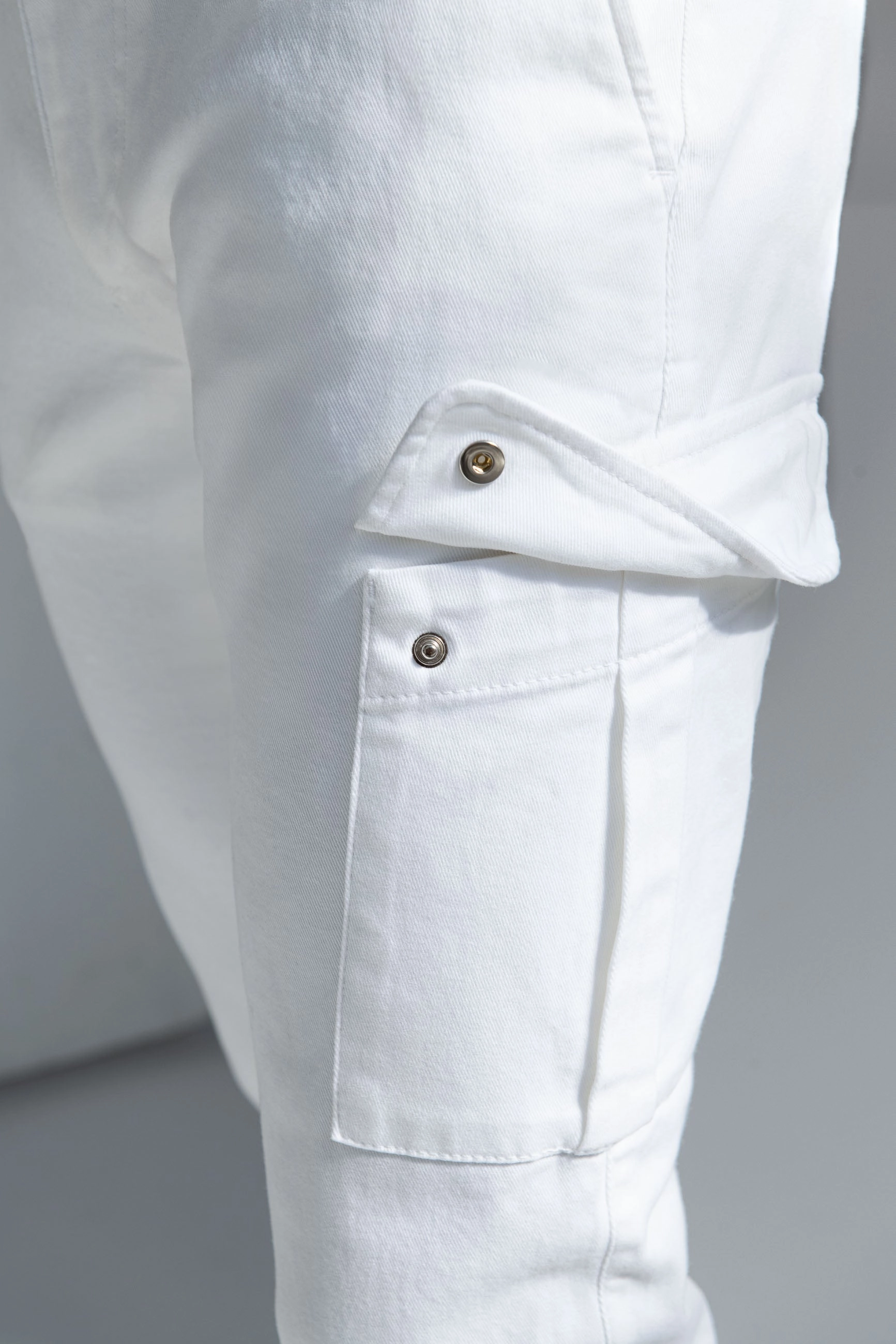 Off-white stretch canvas cargo - Made in Italy Casual Comfort Look Casual Vibes