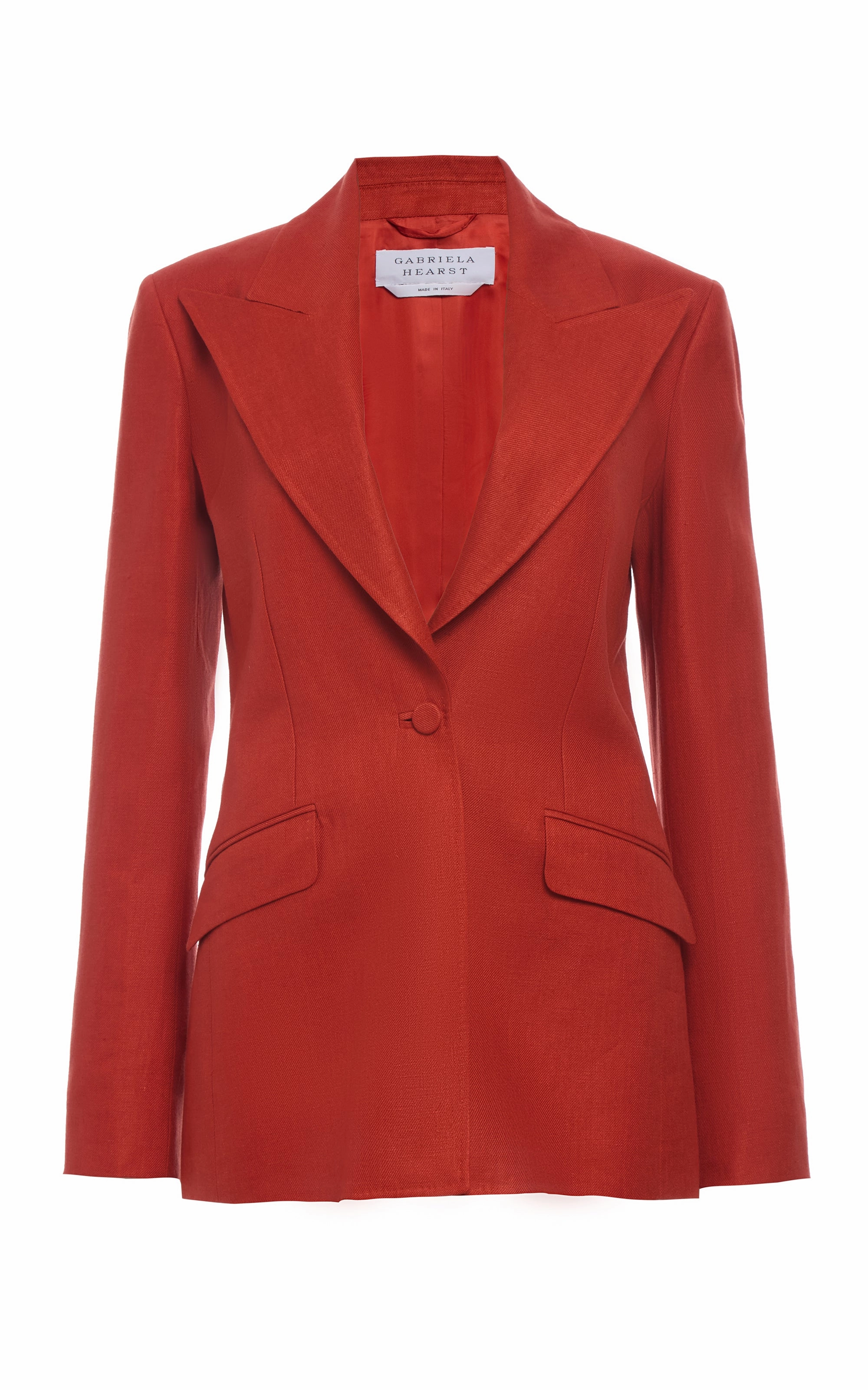 Leiva Blazer in Antelope Orange Linen Twill Comfortable and stylish