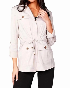 Upgrade Travel Protection Zip-Up Pocket Anorak in Cream | Cream