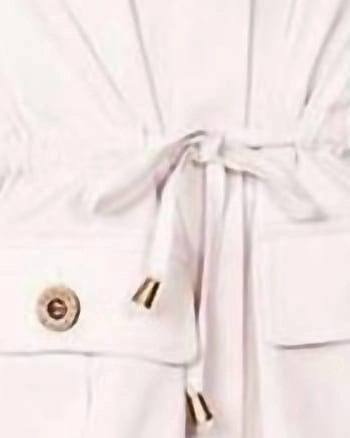 Wrinkle Resistant Material Zip-Up Pocket Anorak in Cream | Cream