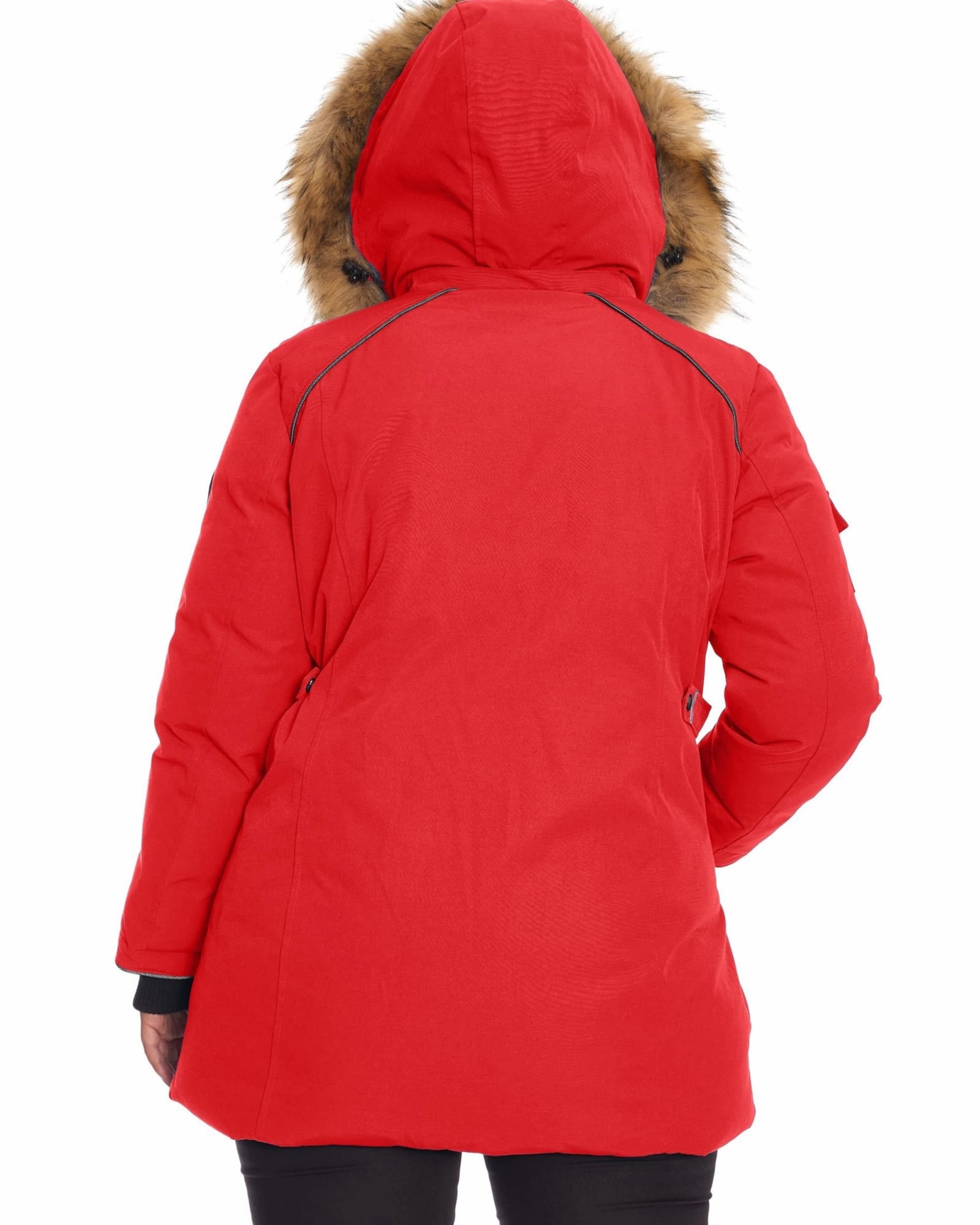 GLACIER | Vegan Down Recycled Parka Winter Jacket | Crimson Warm Core Non Restrictive Collar