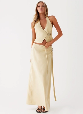 Chill Mood Comfortable Motion Azura Maxi Skirt - Yellow