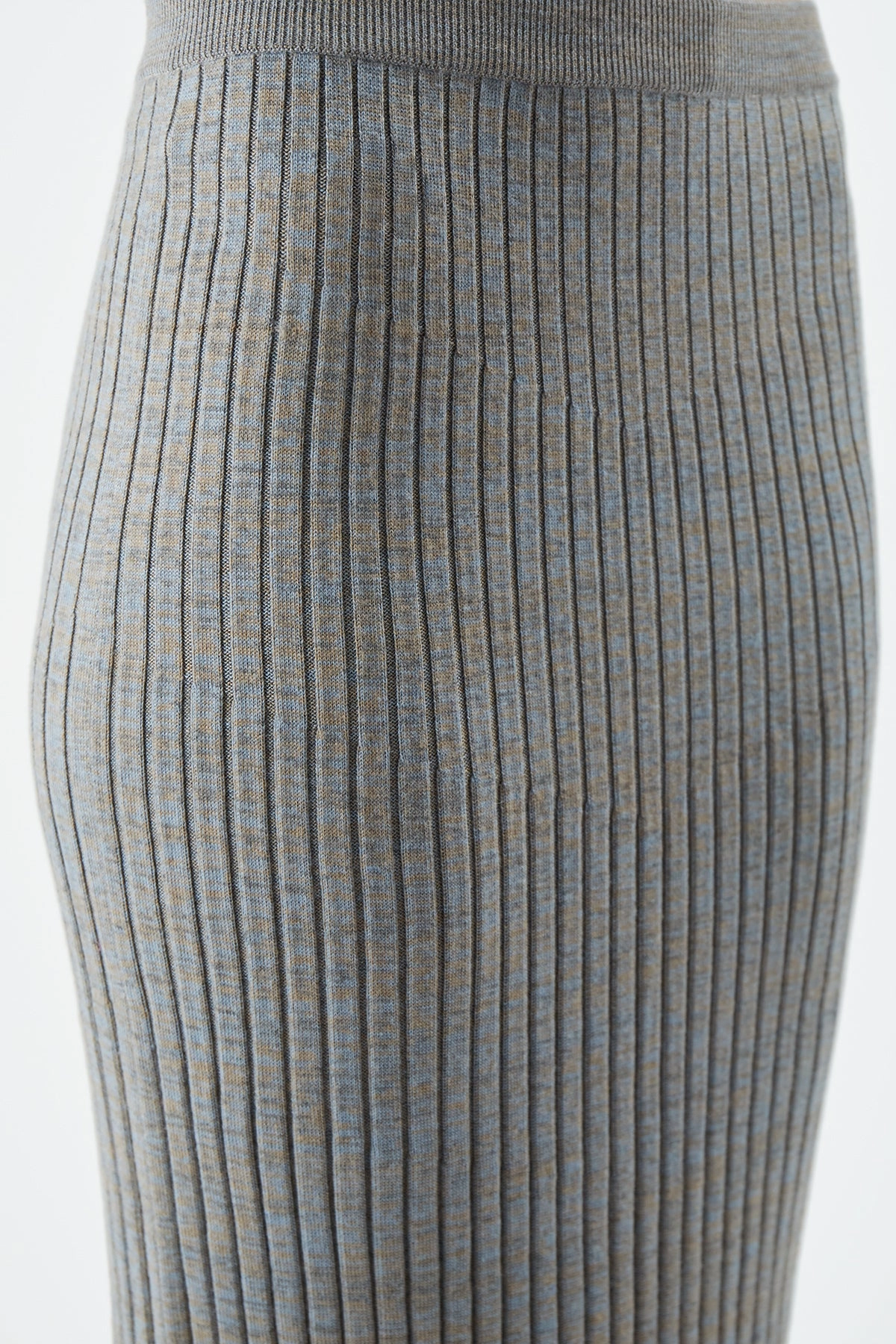 Conti Knit Midi Skirt in Light Blue Melange Cashmere Romantic Vibe
