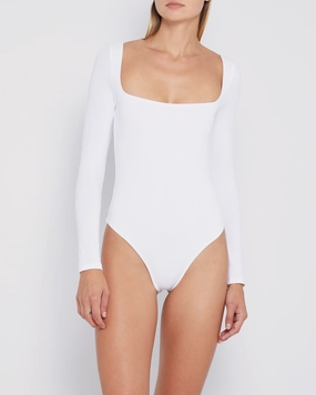 Effortless Style Contouring Square Neck Longsleeve Bodysuit
