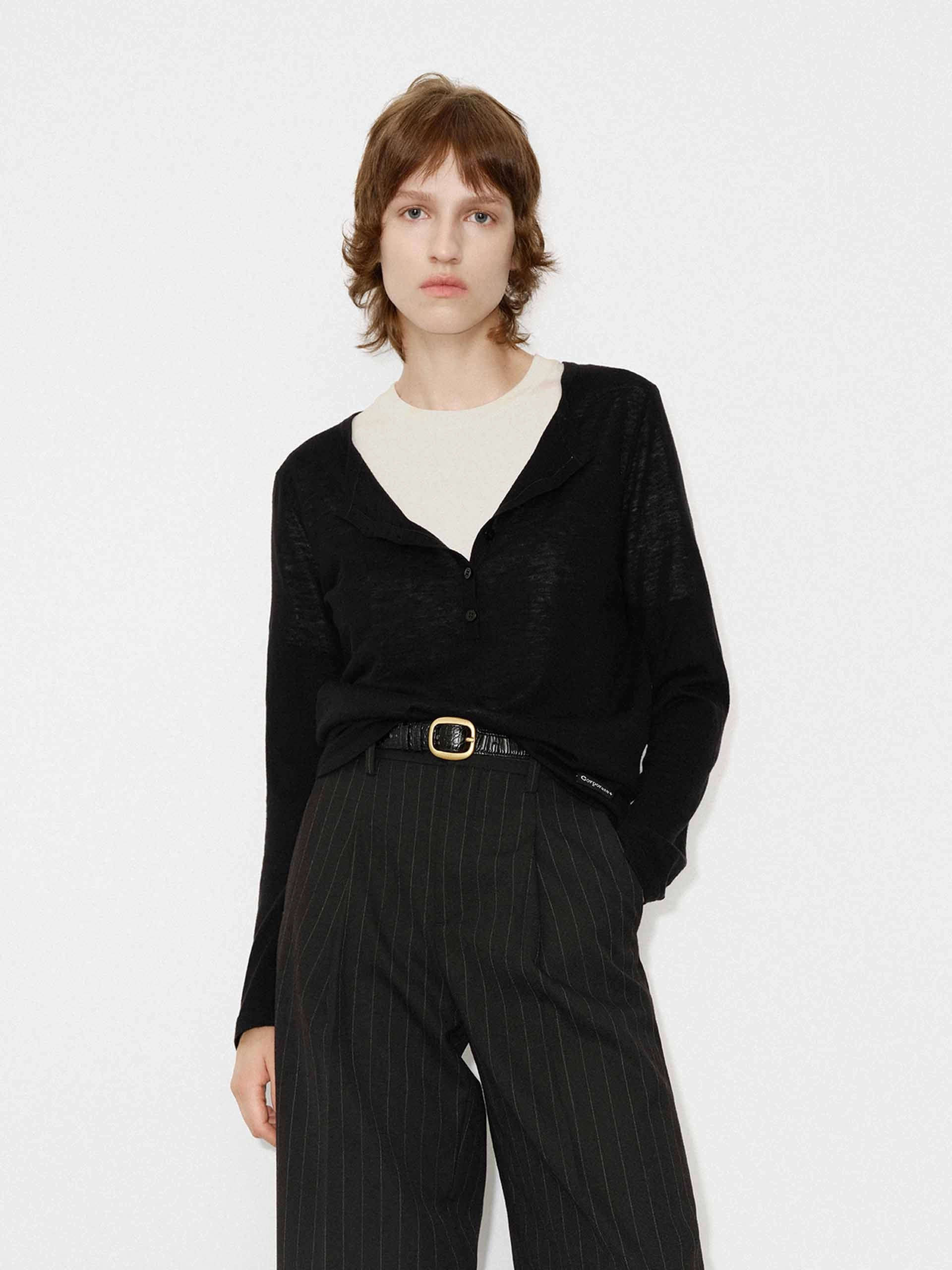 Casual Comfort Fit Wrinkle Resistant Textile Contrast Wool Sweater Set