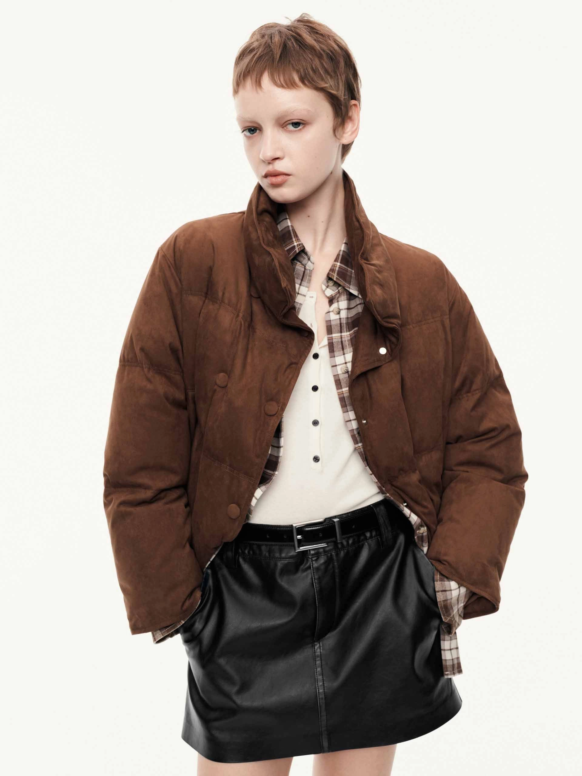 Double Breasted Down Jacket Ripstop Fabric Technology Frictionless Lining