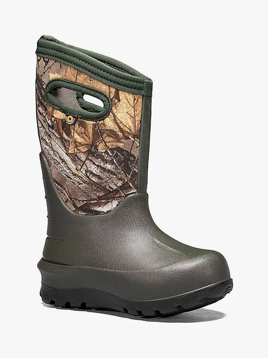 Bogs Neo Classic Kids Dark Green RealTree Waterproof Rain Boots JOBB1804 Cushioned Step Work Commute