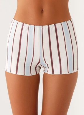 Sun's Out Low Rise Mini Shorts - Blue Stripe color - fast Collectible Item