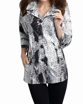 High Density Weave White Noise Rain Jacket in Blackwhite | Blackwhite