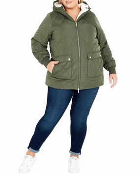 Chloe Puffer Jacket | Olive Green Relaxed Layer Performance Optimized Fit