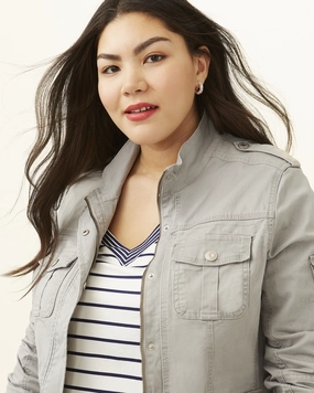 Heat Retention Technology desert Kylie Utility Jacket | Light Grey