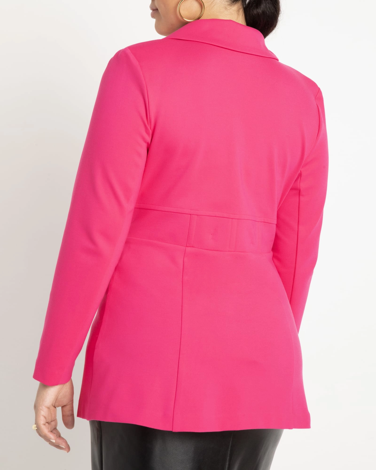 Foldable Collar Corset Blazer | Hot Pink