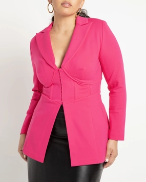 Corset Blazer | Hot Pink Tactile Response Fabric