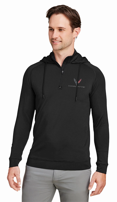 Patience Corvette Swannie's Golf Men's Vandyke 1/4-zip Hooded Sweatshirt