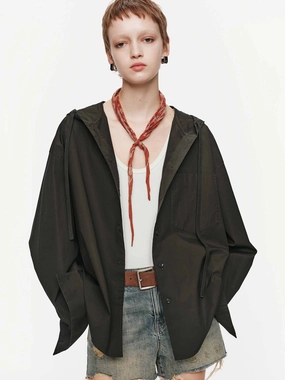 Odor Resistant Fabric WrinkleFreeFinish Cotton Blend Hooded Jacket