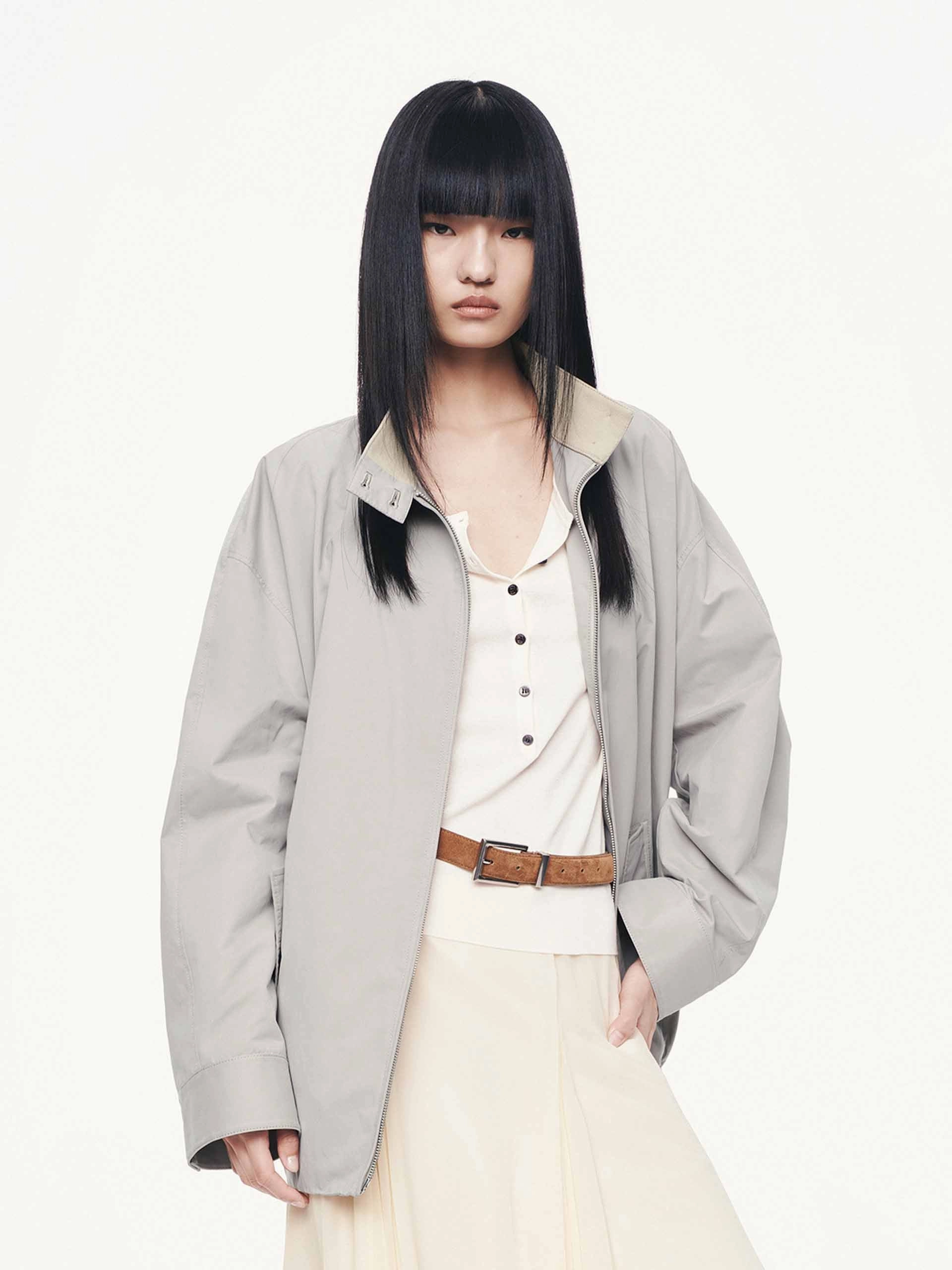 Quick Dry Fabric Technology Cotton Blend Zipper Coat