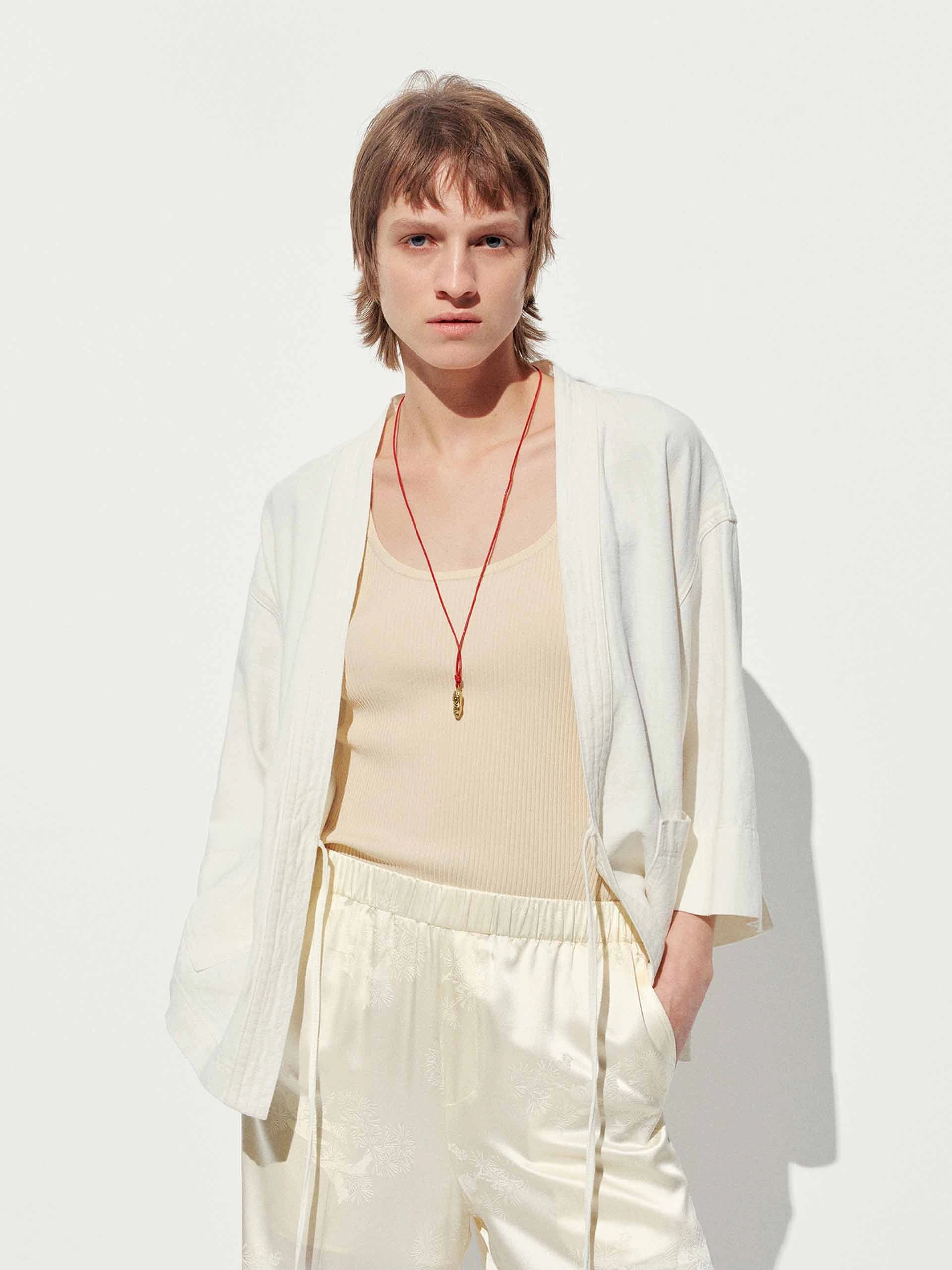 Eco Friendly Textile Insulated Warmth Cotton-Linen Tie Jacket