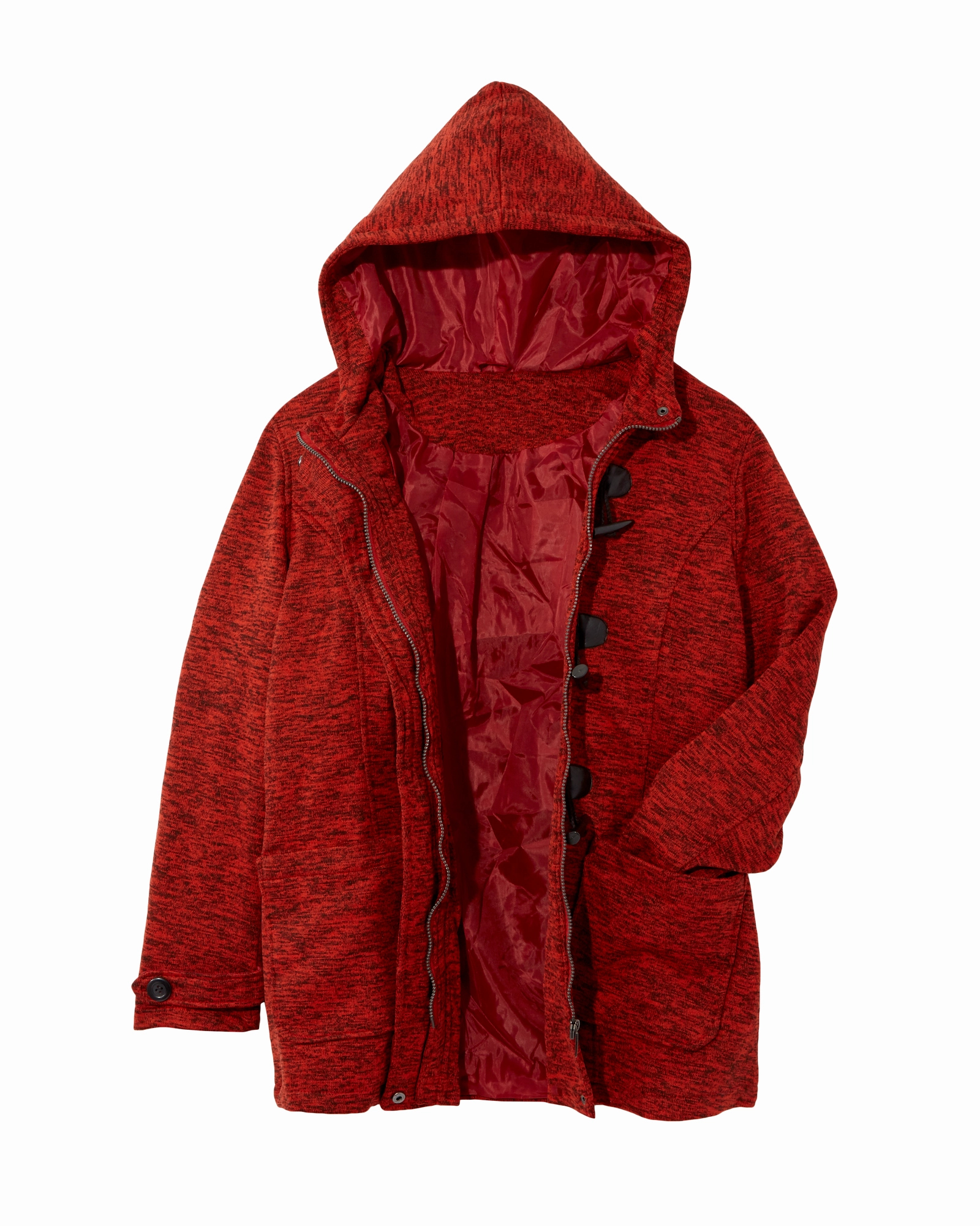 Cora Peacoat | Red Modern Outerwear Dynamic Feel