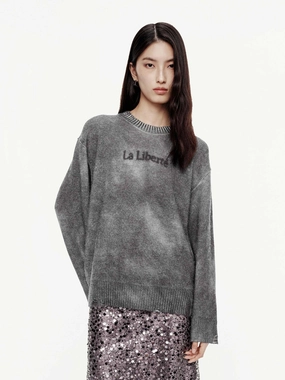 Lightweight Layer Breathable Design Fit Faded Distressed Sweater