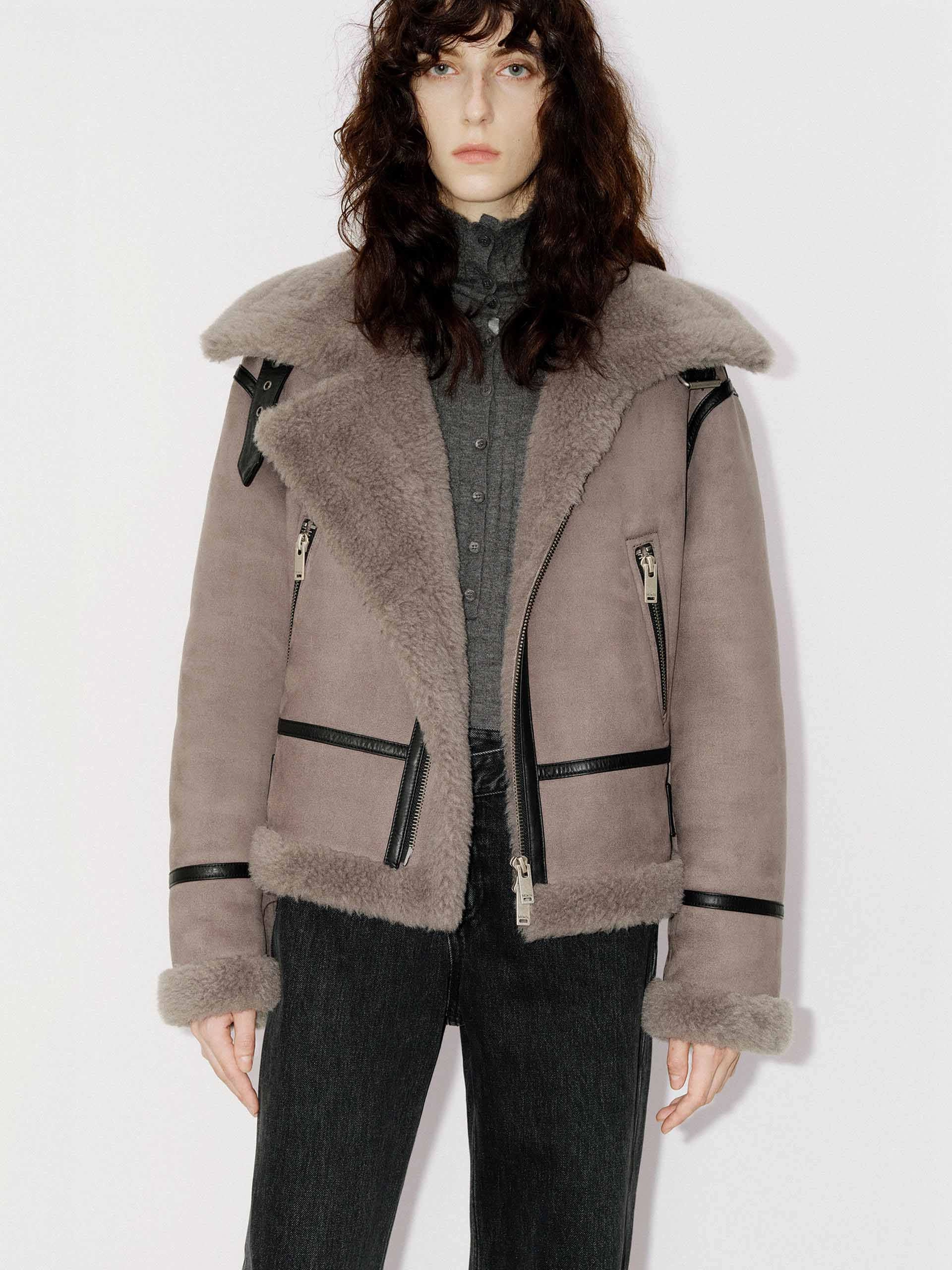 Suede Textured Fuzzy Jacket High Density Weave
