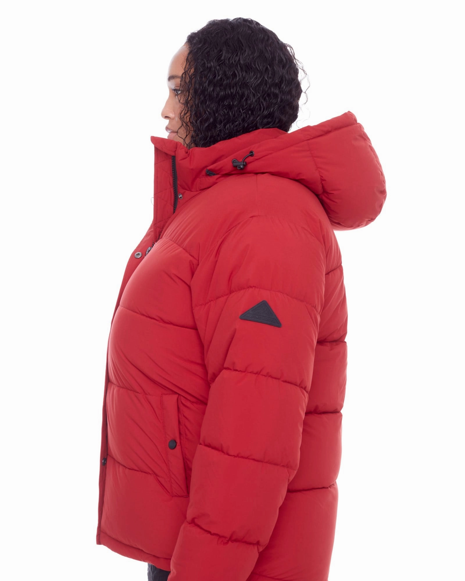 Women's Plus Size - FORILLON | Vegan Down Recycled Short Quilted Puffer Jacket | Deep Red Advice Zip-up