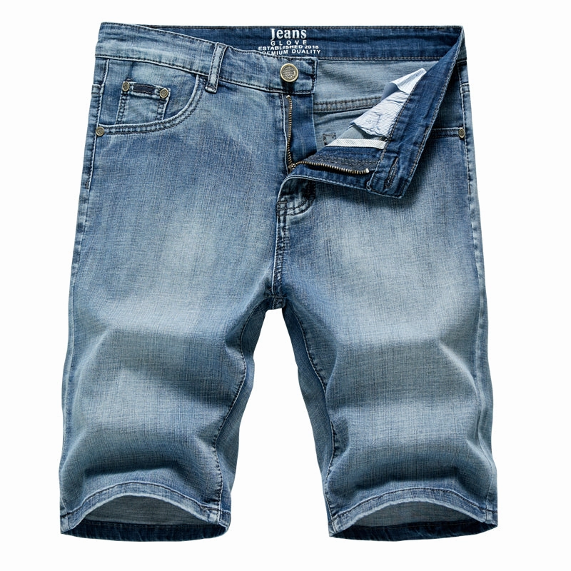 Ripstop Material West Louis? Thin Section Fashion Slim Business Jeans Shorts