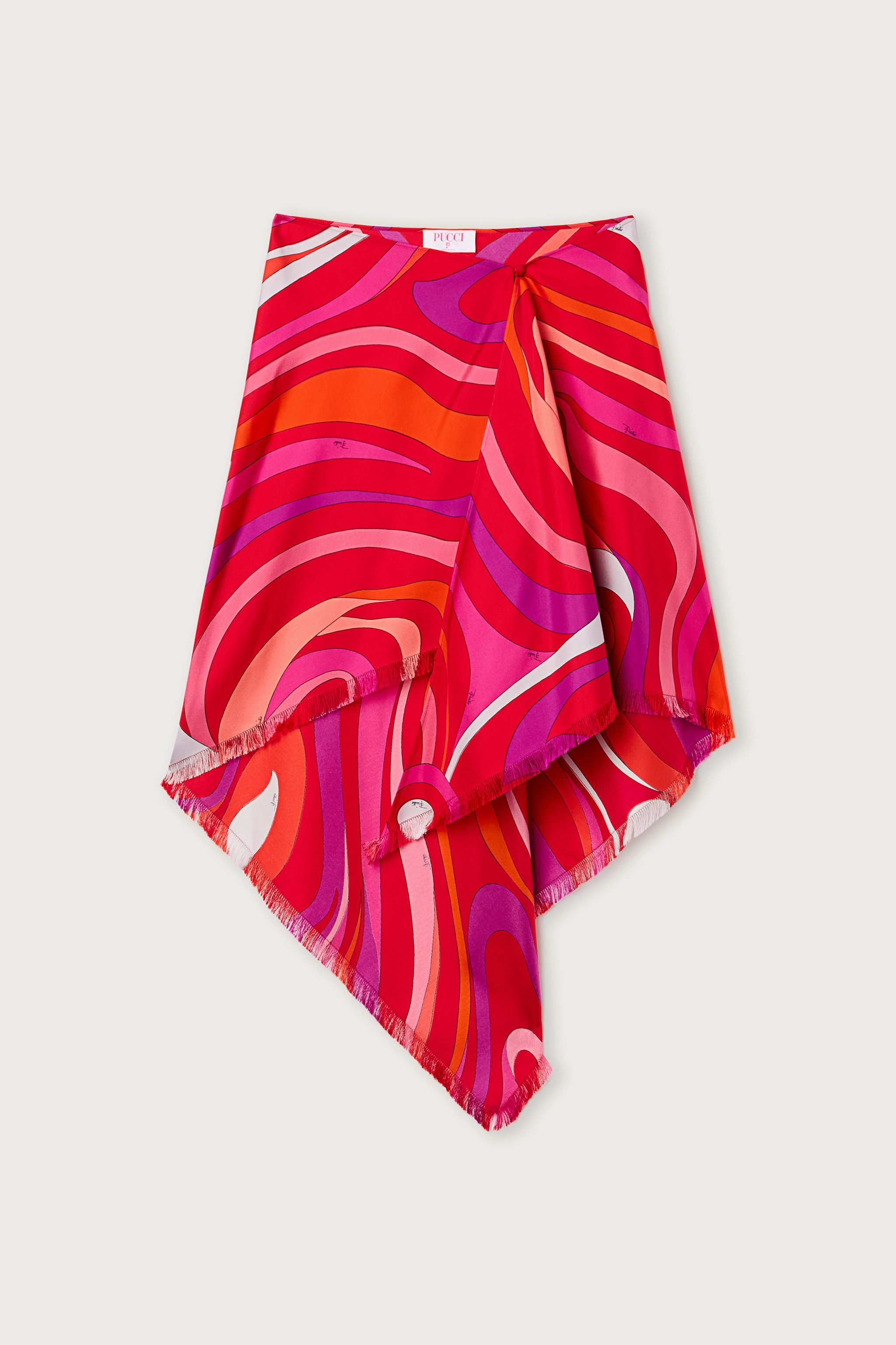 Marmo Print Asymmetrical Mini Skirt Airy Look