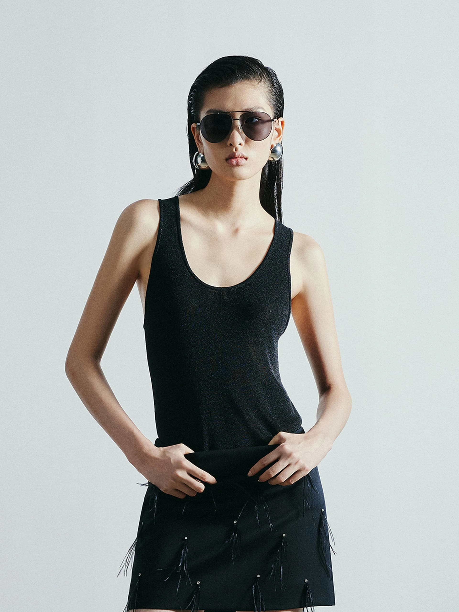 U-neck Knitted Tank Chill Comfort Design light layering