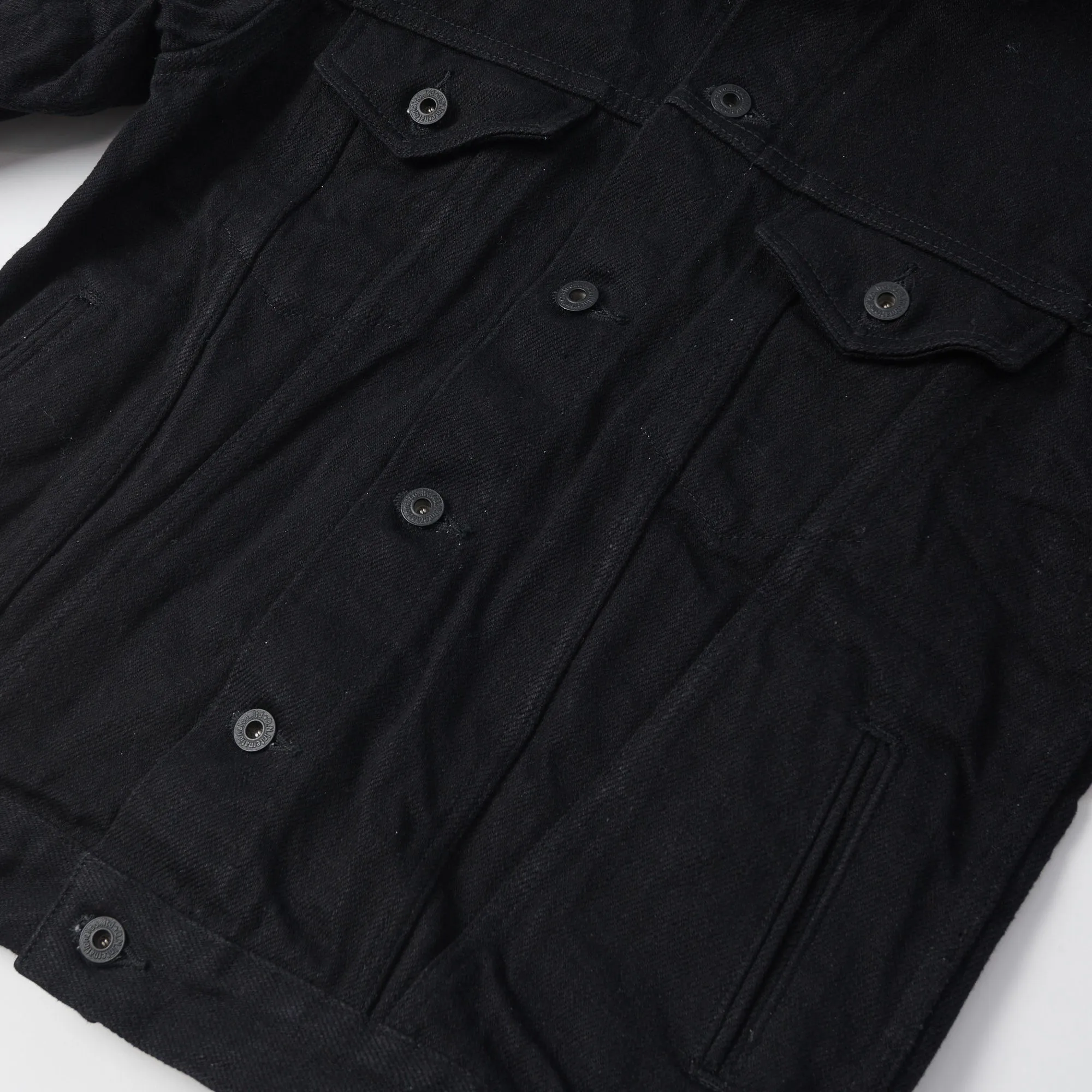 ONI Denim 02527PZR-IDBK 20oz 'Indigo x Black Secret Denim' Type III Denim Jacket - Rinsed Lightweight Shell