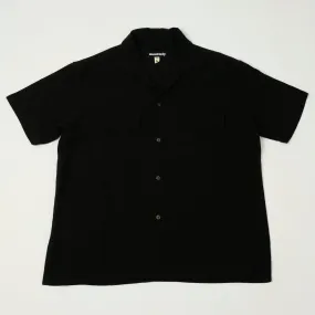 Monitaly 'Milano' 1950s Camp Collar Shirt - Tropical Black Non Restrictive Fit