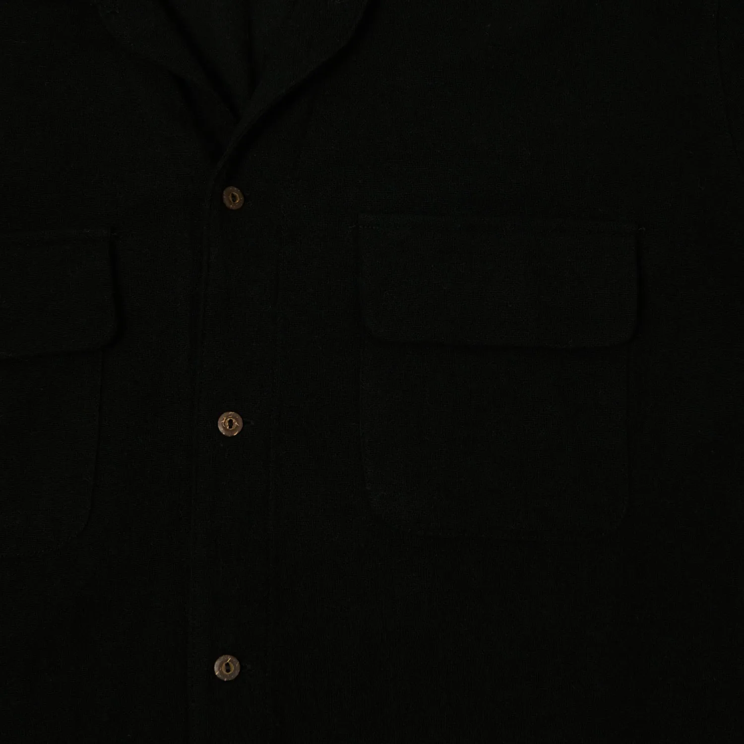Non Irritating Seams Easy Care Material Monitaly 'Milano' 1950s Camp Collar Shirt - Tropical Black