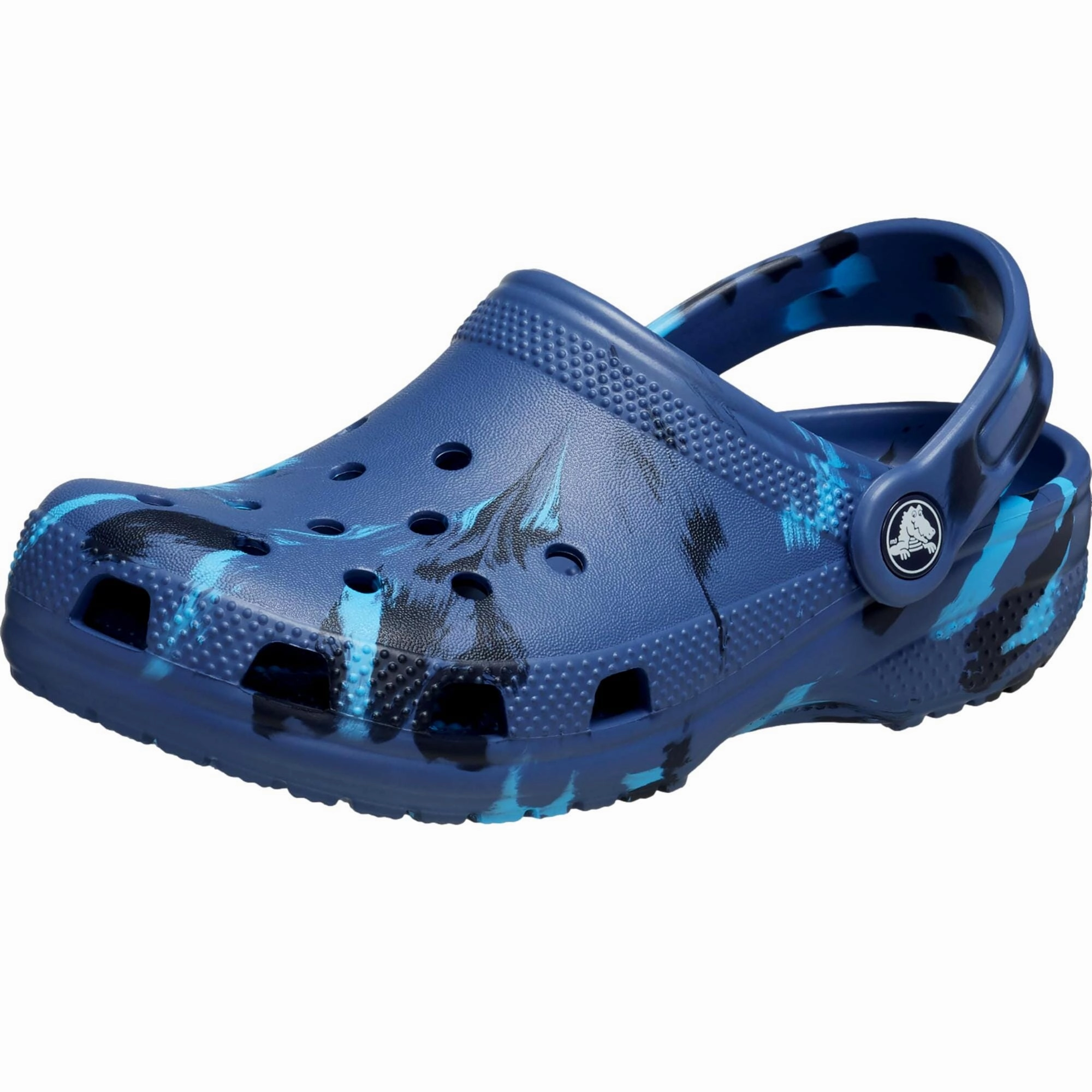 Crocs Classic Marbled Tie-Dye Clog Navy / Multi  207464-4HQ Pre-School Drive Day Comfy Outdoor Shoes