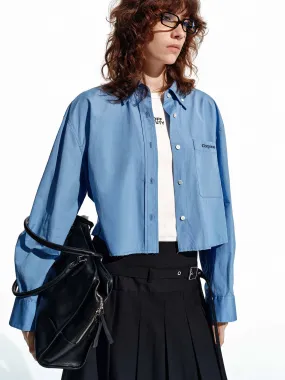 Cropped Cotton Shirt Polo Style