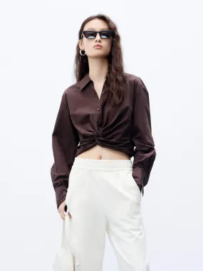 Cropped Twisted Details Shirt Tall friendly Relaxed Wear