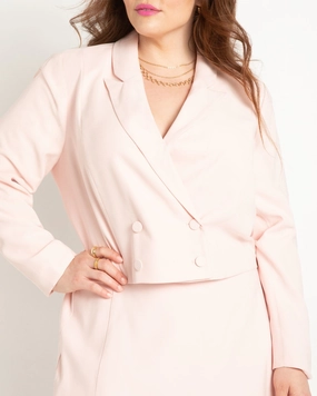 Cropped Double Breasted Blazer | Veiled Pink Adult