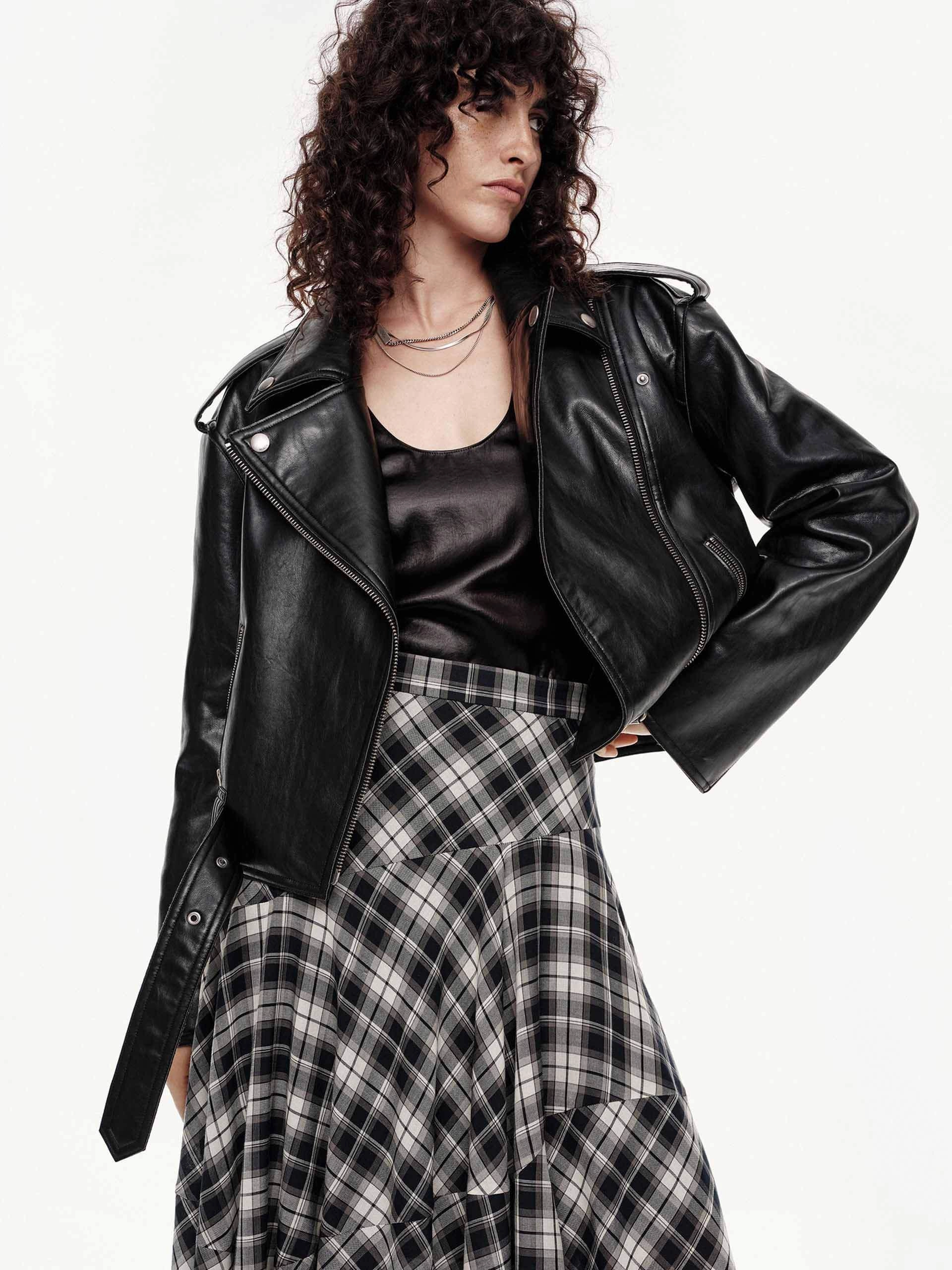 PerimeterStructuralBoning Cropped Faux Leather Jacket